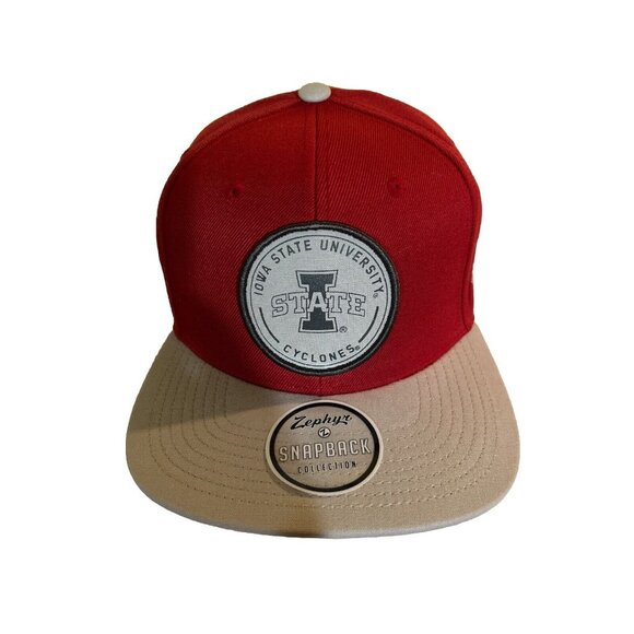 Iowa State Cyclones Flat Brim Snapback Hat Gray Maroon New - Picture 2 of 6